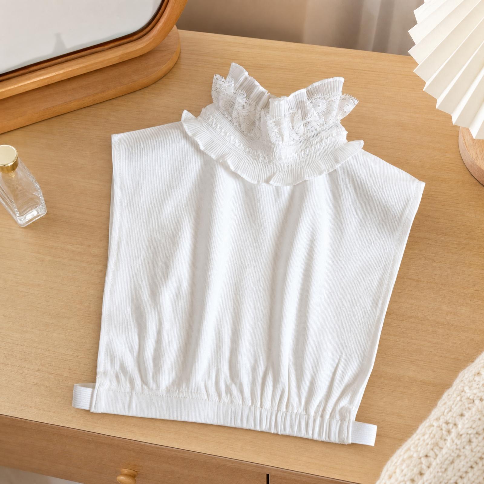 Tops - Dames, imitatie coltrui, gebreide kraag, nylon