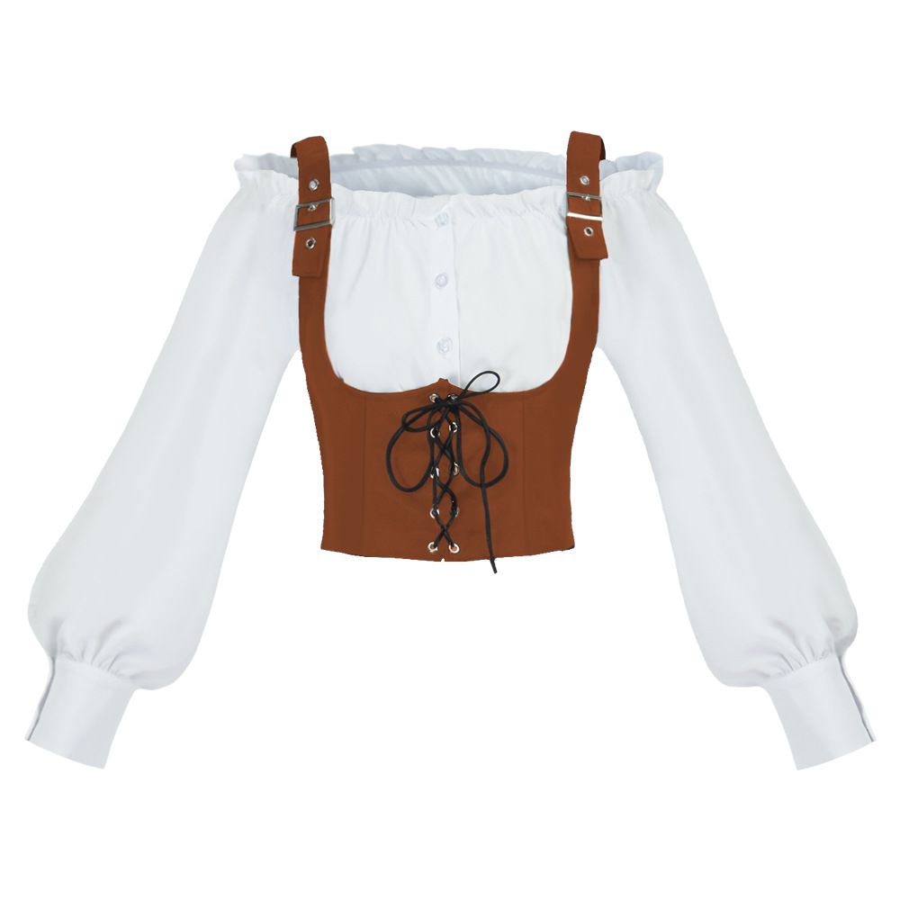 Tops - Retro Western-stijl damesblouse suède vest met