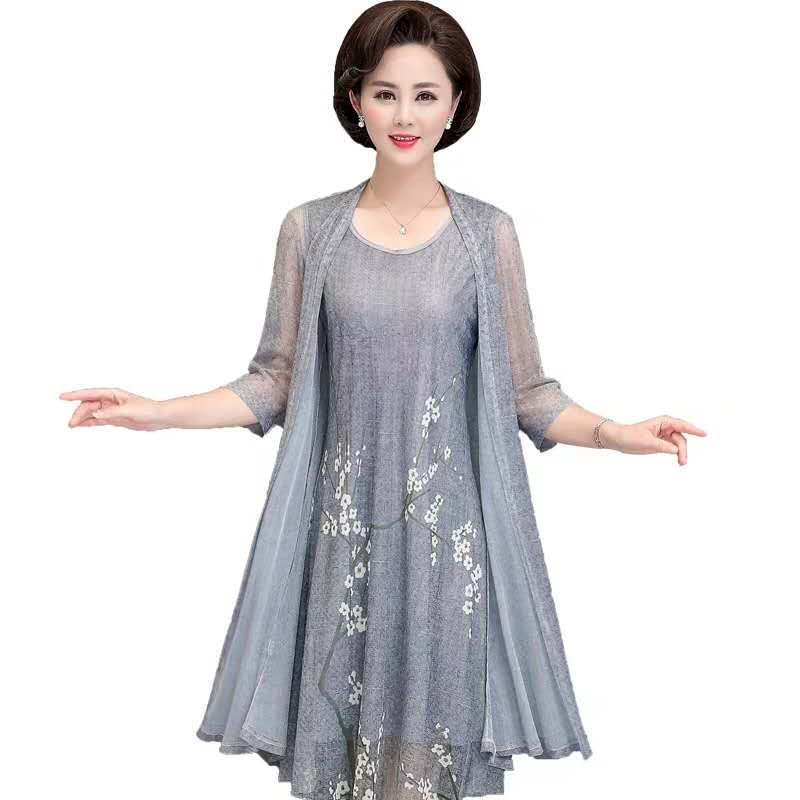 French Vintage Floral Midi Dress - Zomer Katoen Linnen 2 Delige Set