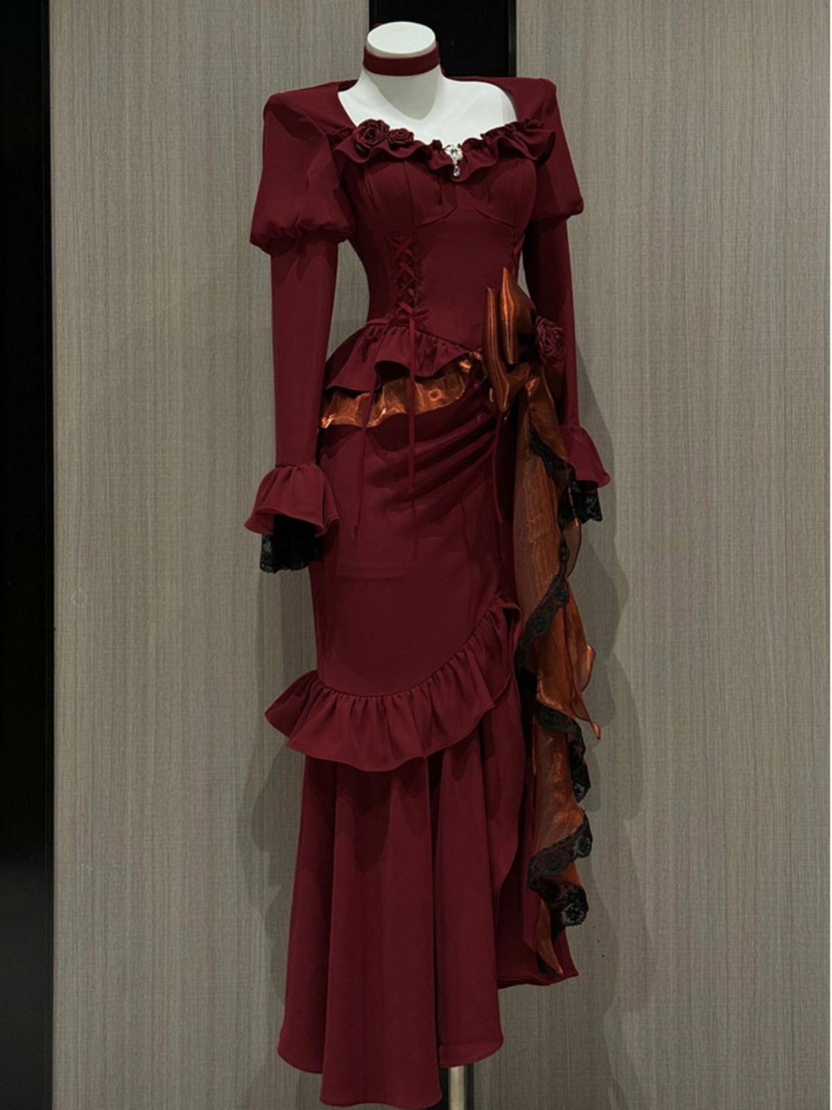 Lente Rode Vintage Jurk Vrouwe - French Vintage Floral Midi Dress recensie en prijs