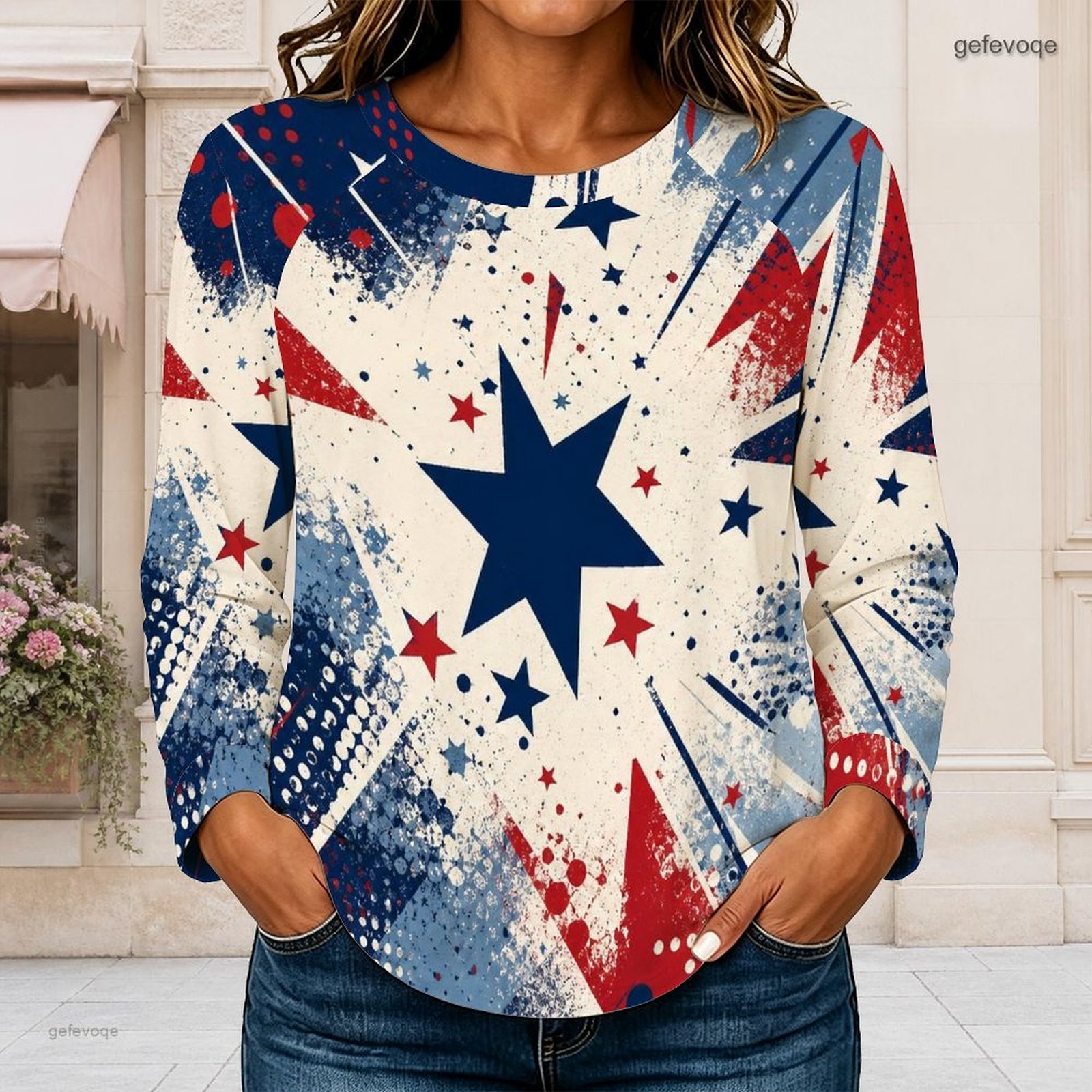 Dames T-shirt met ronde hals,  - Blouses recensie en prijs