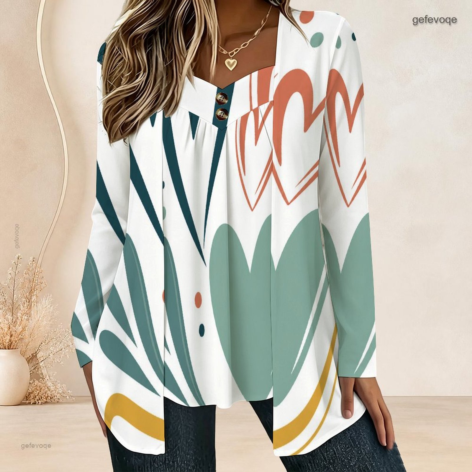 Dames nep-tweedelig blouse met - Blouses recensie en prijs